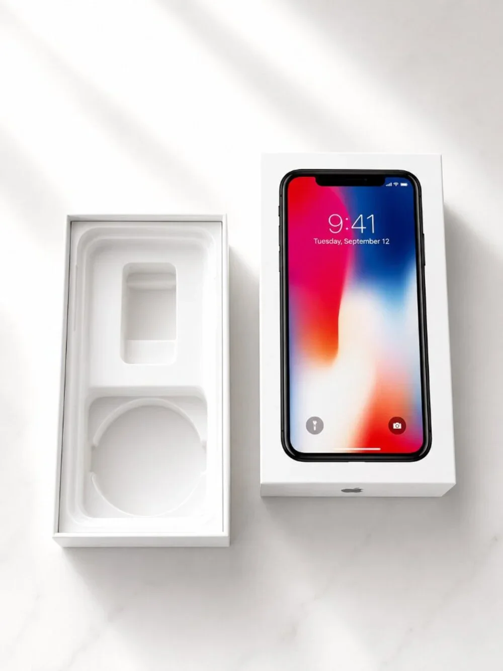 Apple iPhone X Original Empty Box 256GB Space Gray w/ Manuals & Apple Stickers